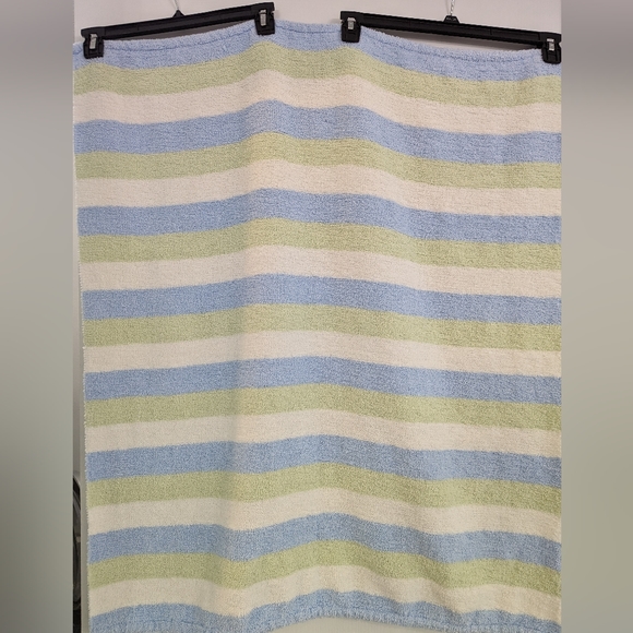 Carter's Chenille blue green white baby blanket - Picture 2 of 5